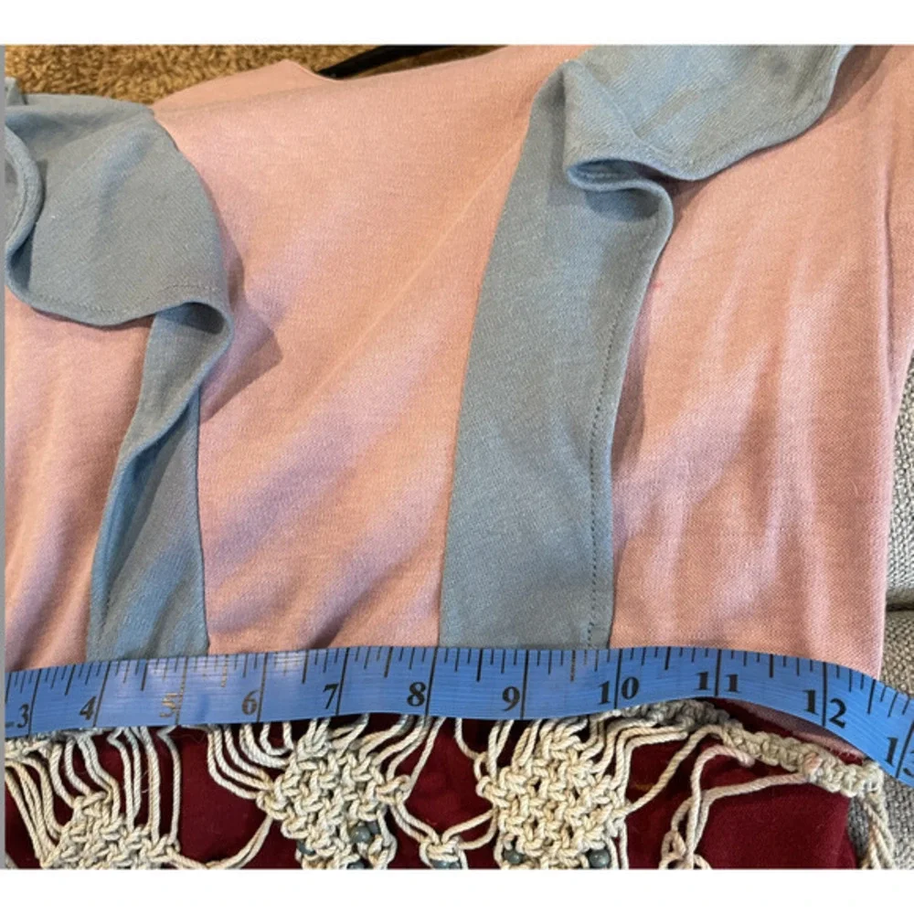 Vintage‎ Homemade Funky Pink Red Blue Ruffle Costume with Belt Boho Small